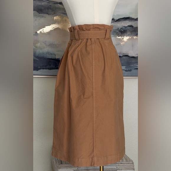 NWT Banana Republic Tan Belted Paper Bag Midi Skirt Size-6Tall - Picture 8 of 16